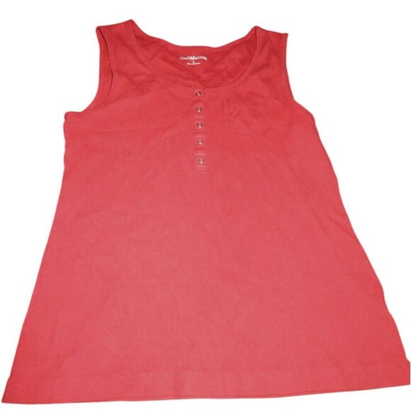 CROFT AND BARROW women's large dark red ribbed button front tank top shirt - Picture 1 of 7